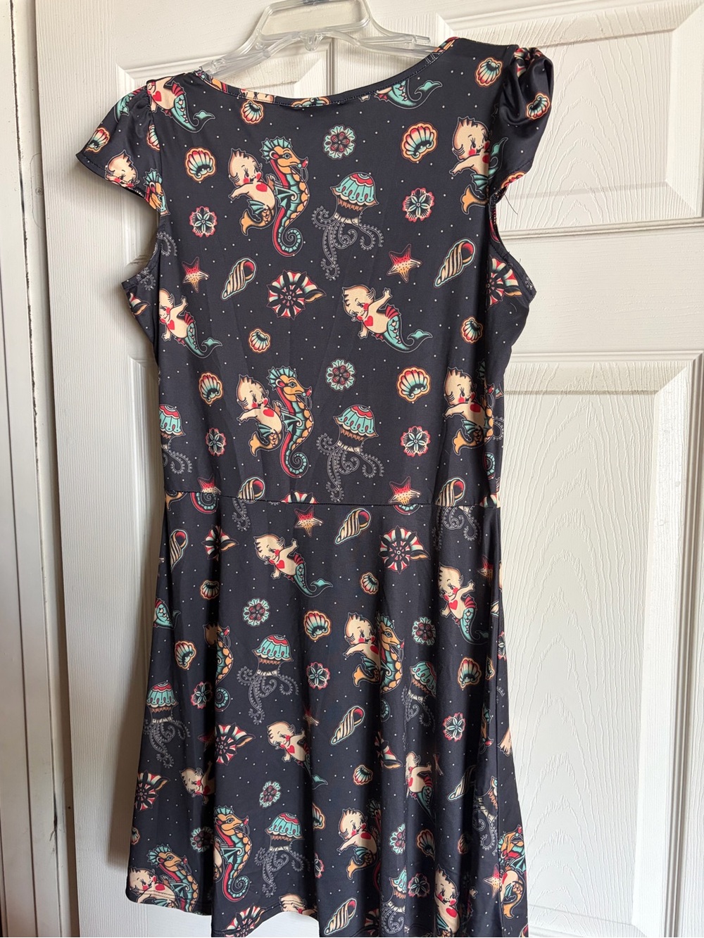 Black Kewpie -Print Fit & Flare skater Dress - Picture 4 of 4